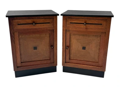 Two Art Deco Modernist Nightstands or Bedside Tables, 1920s